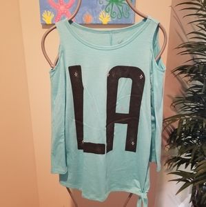 ❤️5for$12 Justice blue top size 14